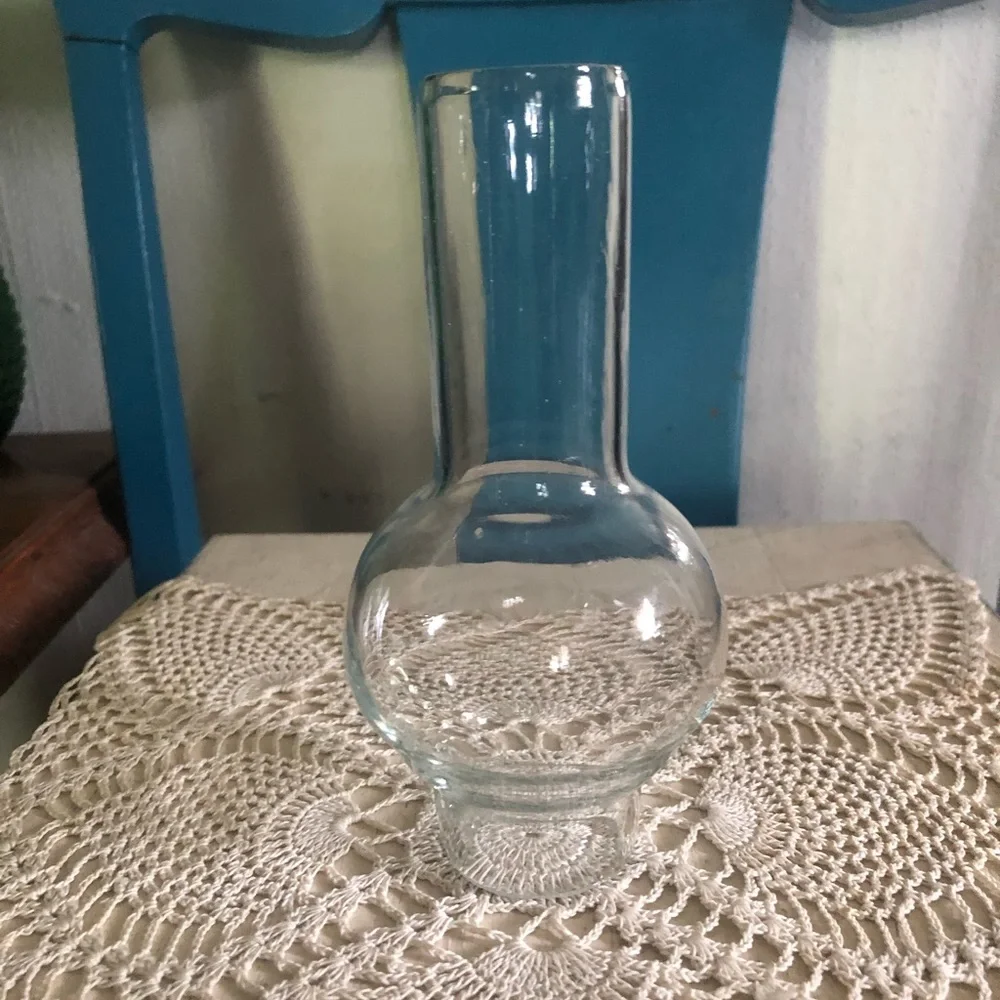 Vintage Handblown Clear Glass Chimney Traditionally designed For an Oil Lamp